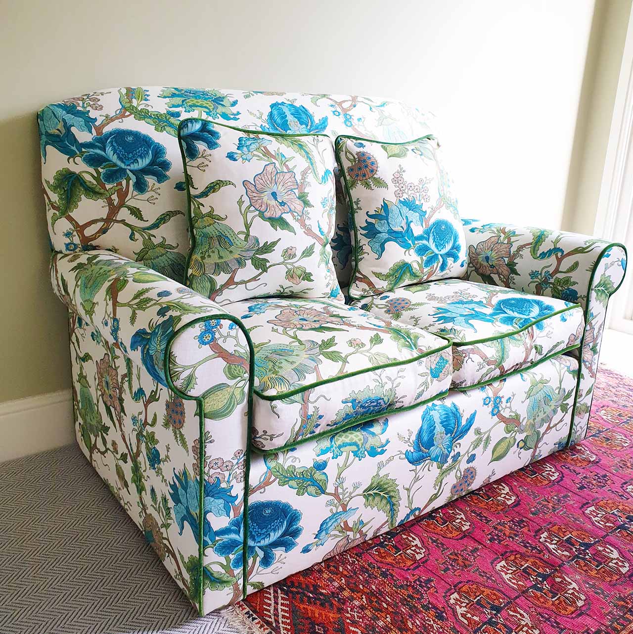 Re-upholstered sofa